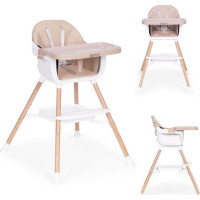 ECOTOYS Jedálenská stolička 2v1 Béžová