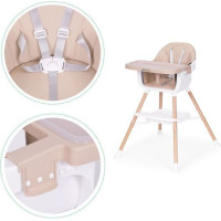 ECOTOYS Jedálenská stolička 2v1 Béžová
