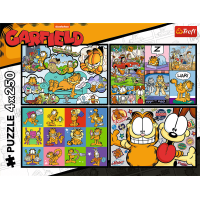 TREFL Puzzle Garfield nemá rád pondelok 4x250 dielikov