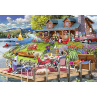 BLUEBIRD Puzzle Horská chata pri jazere 1000 dielikov