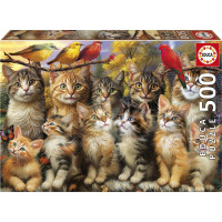 EDUCA Puzzle Mačky a vtáky 500 dielikov