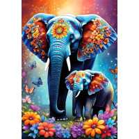 ALIPSON Puzzle Materská láska: Slony 1000 dielikov