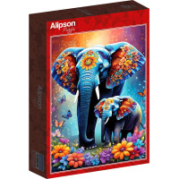 ALIPSON Puzzle Materská láska: Slony 1000 dielikov