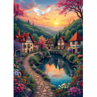 ALIPSON Puzzle Dedina pri vode 500 dielikov