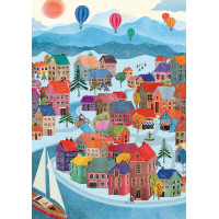 PIECES & PEACE Puzzle Dedina v zime 500 dielikov