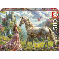 EDUCA Puzzle Víla, jednorožec a motýliky 500 dielikov