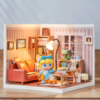 ROBOTIME Rolife DIY House: Obývacia izba s LED osvetlením 114 dielikov