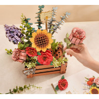 ROBOTIME Rowood 3D drevené puzzle Hrantík s kvetinami 658 dielikov