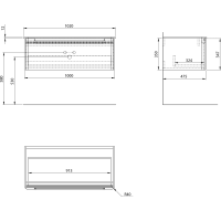 Sapho KERALA umývadlová skrinka 100x35x47, 5cm, 1x zásuvka, biela lesk KR100-3030