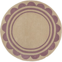 Ručne všívaný kusový koberec Lois Scallop Purple kruh