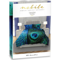 Saténové obliečky NOBILE Peacock - modré/zelené - 160x200 cm