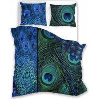 Saténové obliečky NOBILE Peacock - modré/zelené - 160x200 cm