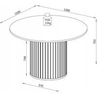 Okrúhly jedálenský stôl ZANTE ZA8 - 120 cm - kašmírový