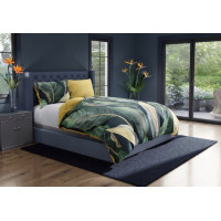 Saténové obliečky NOBILE Leaves - zelené / žlté - 140x200 cm