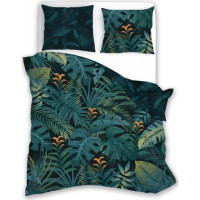 Saténové obliečky NOBILE Jungle - tmavo zelené - 140x200 cm