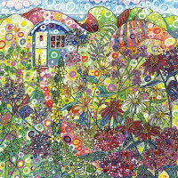 GRAFIKA Štvorcové puzzle Modrá chalúpka 1000 dielikov