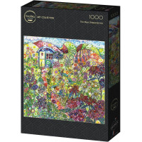 GRAFIKA Štvorcové puzzle Modrá chalúpka 1000 dielikov