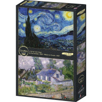 GRAFIKA Puzzle Hviezdna noc a dom Auvers 2x500 dielikov