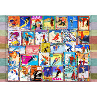 GRAFIKA Puzzle Lyžiarske poštové známky 1000 dielikov