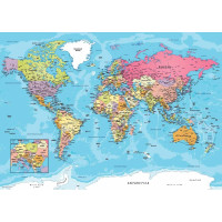 EUROGRAPHICS Puzzle v plechovej krabičke Mapa sveta 550 dielikov