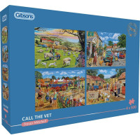 GIBSONS Puzzle Zavolajte veterinára 4x500 dielikov