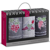 Sada kuchynských uterákov 30x50 cm (3 kusy) - HROZNY