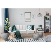 Sada BOHO košov z morskej trávy - 3 kusy - šedá