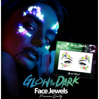 PAINTGLOW Samolepiace kamienky na tvár Mačacie oči - UV, svietiace v tme