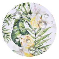Vodeodolný sedací MAXI vankúš 100x15 cm do závesného kresla - citróny/sivý