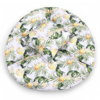 Vodeodolný sedací MAXI vankúš 100x15 cm do závesného kresla - citróny/sivý