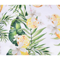 Vodeodolný sedací MAXI vankúš 100x15 cm do závesného kresla - citróny/sivý