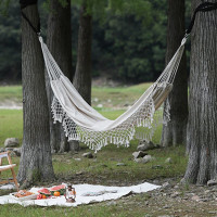 Pletená hojdacia sieť BOHO - ecru
