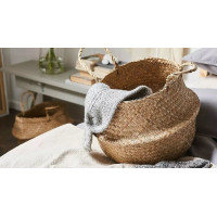 Sada BOHO košov z morskej trávy - 3 kusy - prírodná