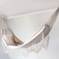 Pletená hojdacia sieť BOHO - ecru