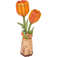 RoboTime 3D drevená skladačka Oranžový tulipán