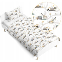 Detské bavlnené obliečky 140x200 cm BABYMAM PREMIUM - Stavebné stroje