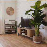 Súprava BOHO košov z morskej trávy - 2 kusy - prírodná/biela