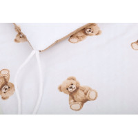 Ochranný mantinel do postieľky 180x30 cm BABYMAM PREMIUM - Medvedík Teddy - biely/škoricový
