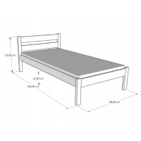 Detská posteľ z masívu KARAS 2 - 180x90 cm, biela + dva malé šuplíky