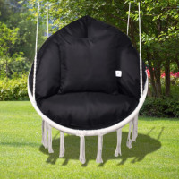 Vodeodolný sedací MAXI vankúš 100x15 cm do závesného kresla - čierny