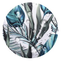 Vodeodolný sedací MAXI vankúš 100x15 cm do závesného kresla - exotické listy/sivý