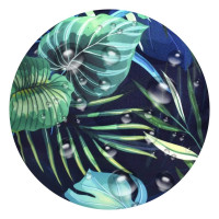 Vodeodolný sedací MAXI vankúš 100x15 cm do závesného kresla - monstera/tmavomodrý