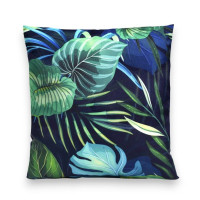 Vodeodolný sedací MAXI vankúš 100x15 cm do závesného kresla - monstera/tmavomodrý