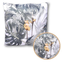 Vodeodolný sedací MAXI vankúš 100x15 cm do závesného kresla - orchidey / sivý