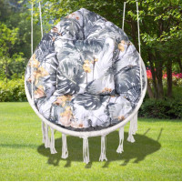 Vodeodolný sedací MAXI vankúš 100x15 cm do závesného kresla - orchidey / sivý
