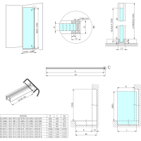 Polysan ARCHITEX BLACK MATT sprchová zástena 662mm, dymové sklo AXB70SC