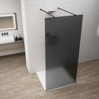 Polysan ESCA BLACK MATT jednodielna sprchová zástena do priestoru, dymové matné sklo, 1100 mm ES1411-06