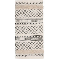 Kusový koberec BOHO - 50x160 cm - ecru/čierny