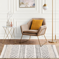 Kusový koberec BOHO - 50x160 cm - ecru/čierny