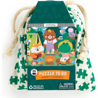 Mudpuppy Puzzle Veselí kempari v látkovom vrecúšku 36 dielikov